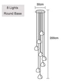 Crystal Ball Staircase Chandelier - Adjustable Cord Pendant Light Fixture