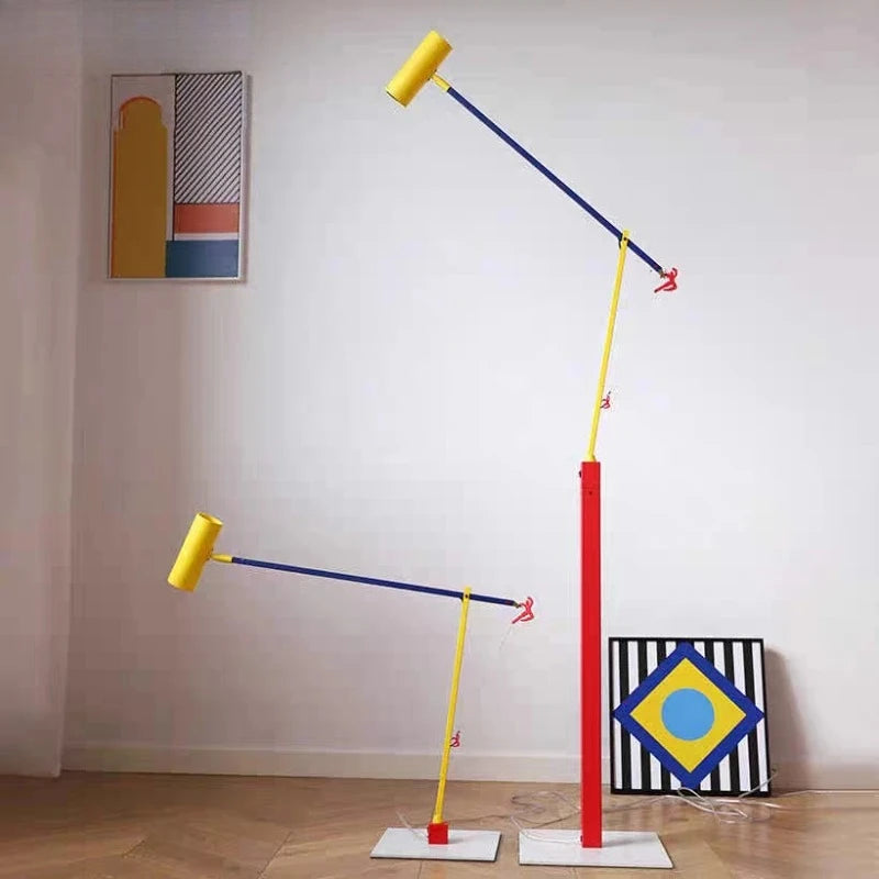 Art Deco Long-Arm LED Floor Lamp — Chrome Finish