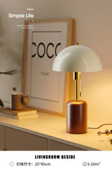 Retro Southeast Asian Solid Wood Table Lamp &mdash; Bedside Light