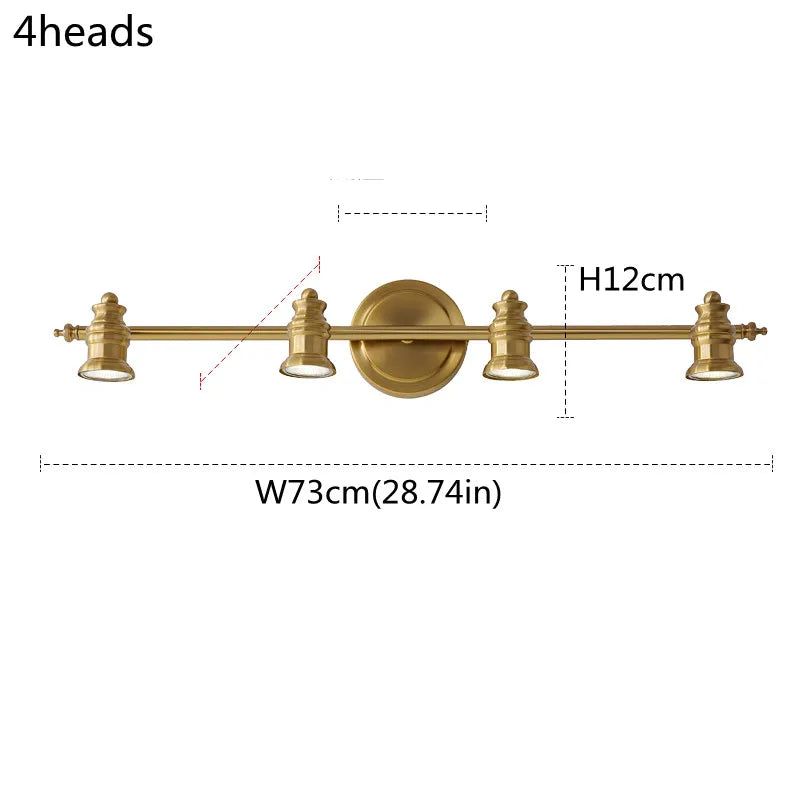 Industrial Brass Copper Mirror LED Spot Light
