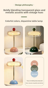 Retro Mushroom LED Table Lamp - Rechargeable Bedside Light