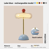 Retro Mushroom LED Table Lamp - Rechargeable Bedside Light