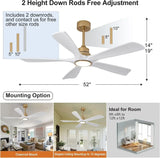 42/52/60 Inch Vintage Large Strong Wind  LED Ceiling Fan Light