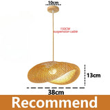 Handwoven Bamboo Pendant Light - Rattan Ceiling Lamp