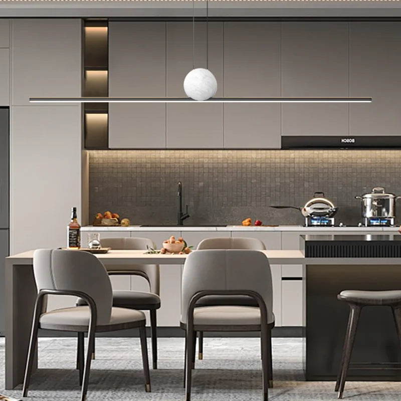 Copper and Marble Kitchen Island Pendant Light