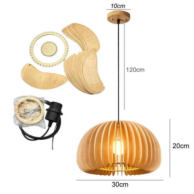 Handwoven Bamboo Pendant Light - Rattan Ceiling Lamp