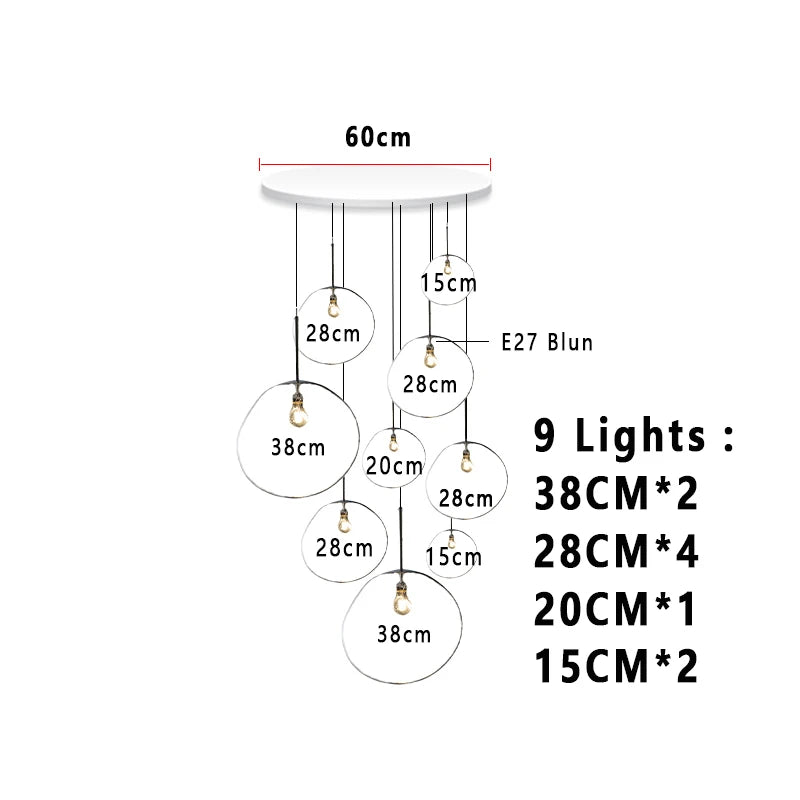 Nordic Lava Glass Multi-Color LED Cluster Pendant – Statement Chandelier