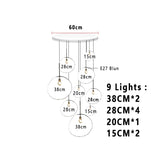 Nordic Lava Glass Multi-Color LED Cluster Pendant – Statement Chandelier