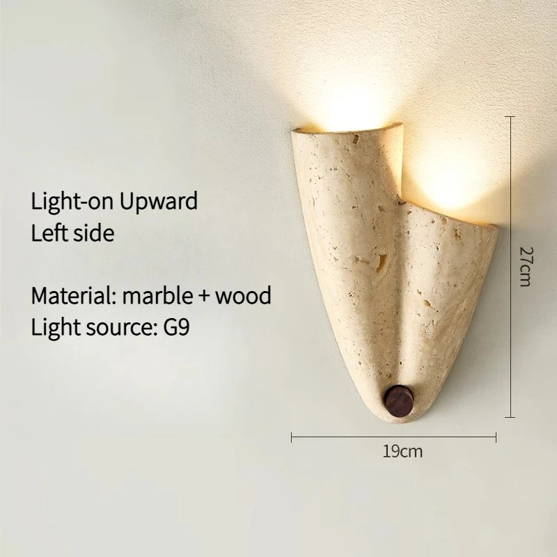 Aplique de pared LED arriba y abajo de Wabi-Sabi Cueva de Piedra