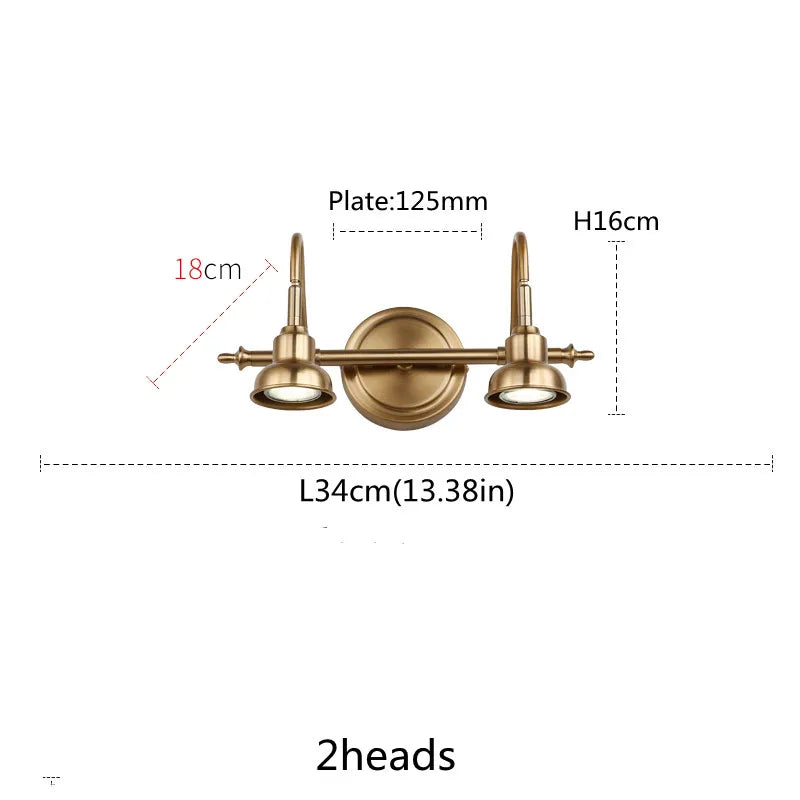 Industrial Brass Copper Mirror LED Spot Light