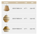 Wabi-Sabi Japanese Fabric Pendant Light - Bedroom & Restaurant