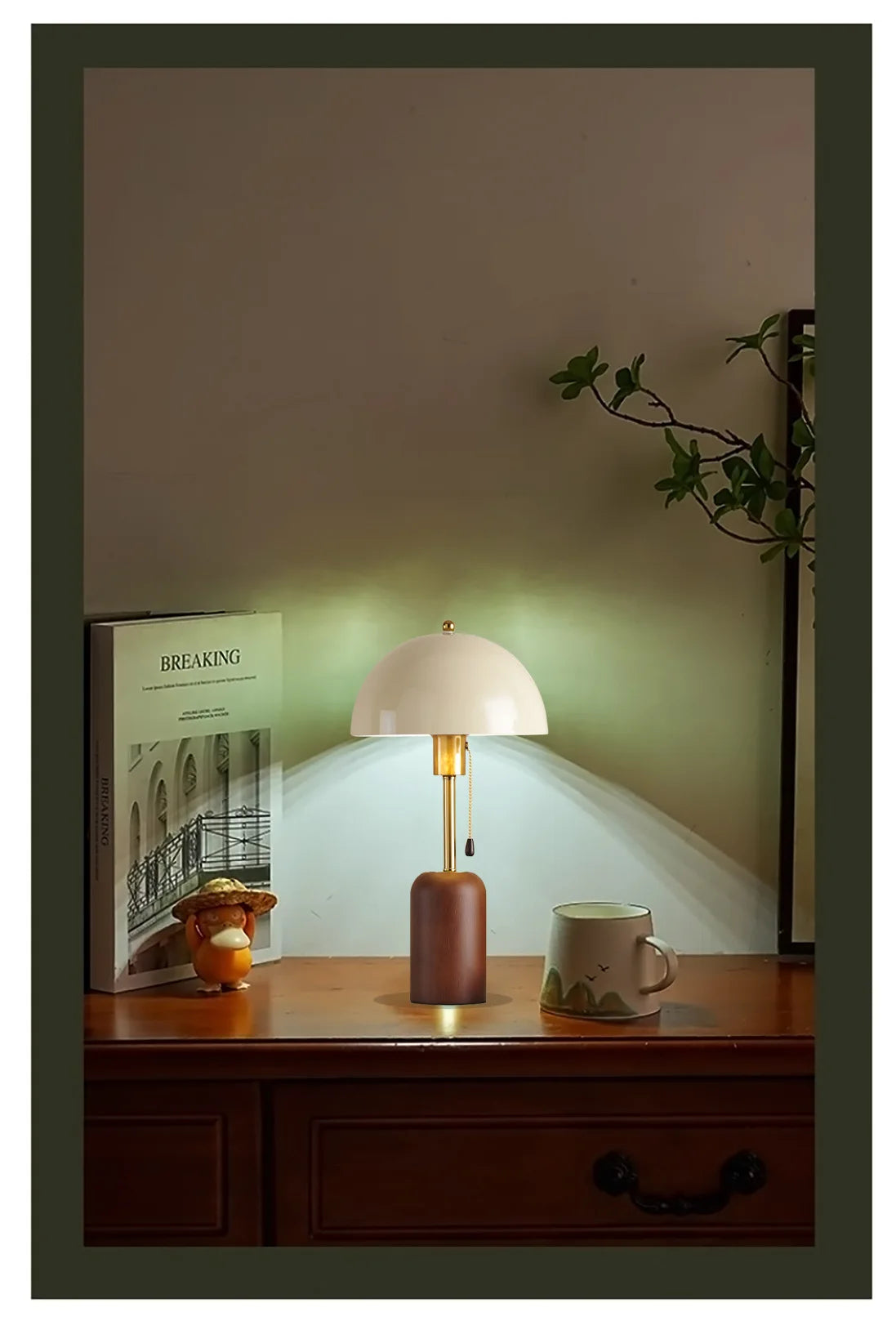 Retro Southeast Asian Solid Wood Table Lamp &mdash; Bedside Light