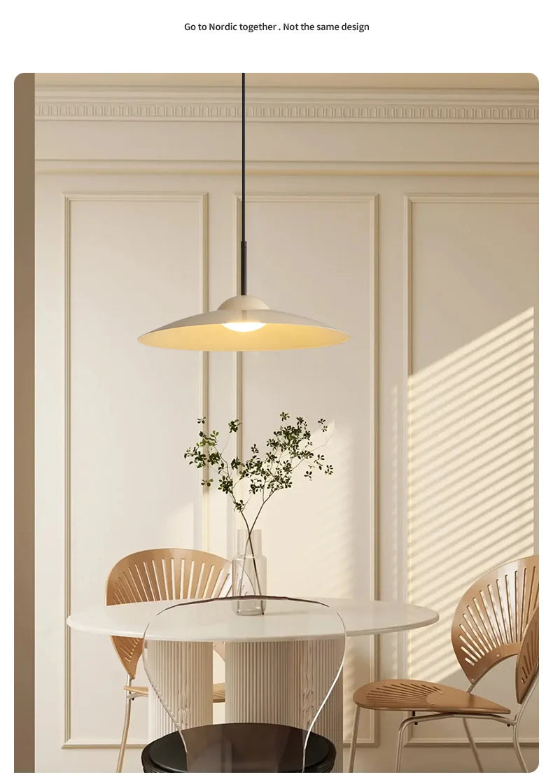 UFO Wood-Grain Dimmable LED Pendant Light