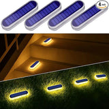 LED Solar Deck Lights - Waterproof IP68 Stair and Path Lighting (4-Pack)