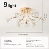 Modern Glass Flush Mount Ceiling Light for Living Room