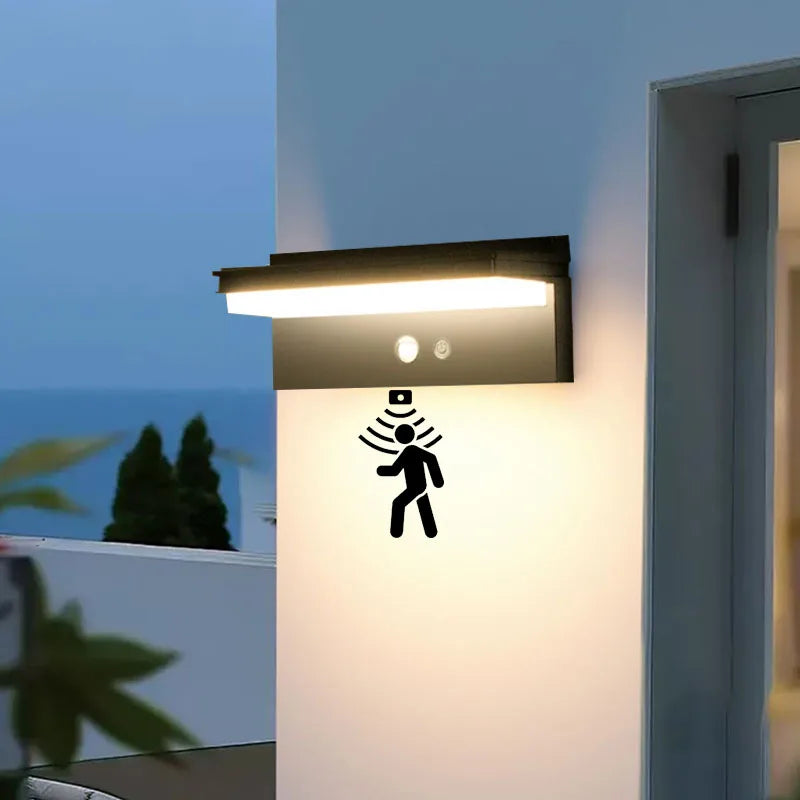 Solar Motion Sensor Wall Light IP65 Waterproof Fence and Landscape Lamp