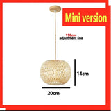 Handwoven Bamboo Pendant Light - Rattan Ceiling Lamp