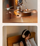 Wooden Robot Bedside Lamp - Adjustable Dimmable LED Night Light