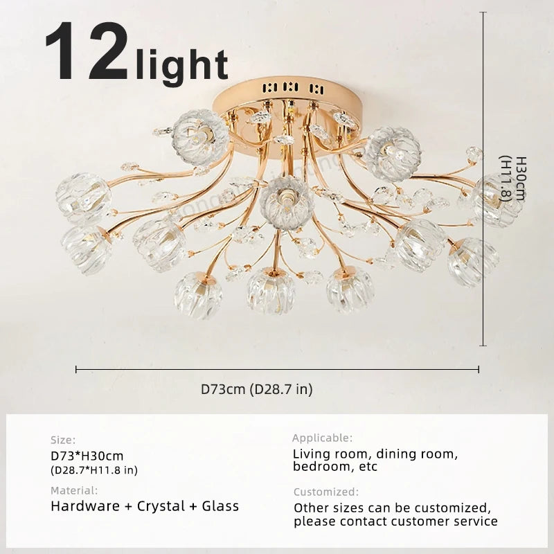 Modern Glass Flush Mount Ceiling Light for Living Room