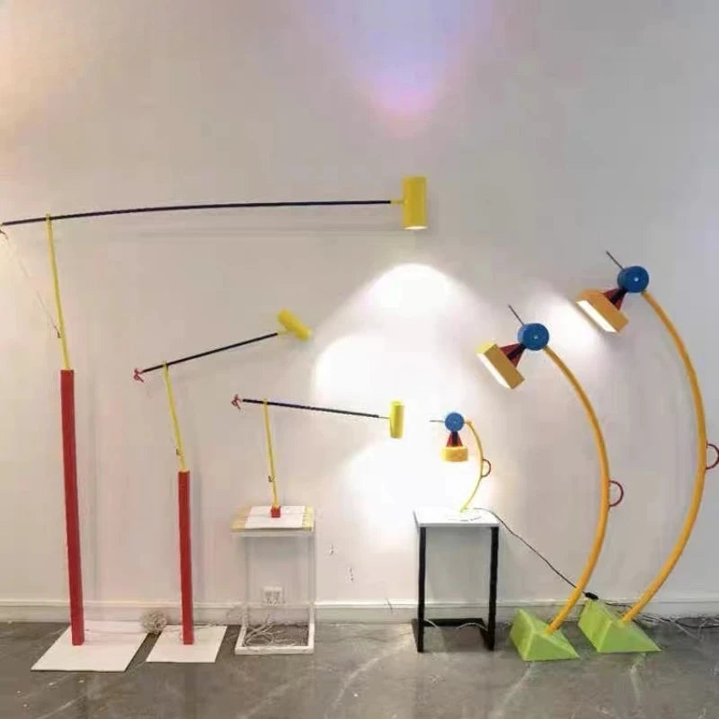 Art Deco Long-Arm LED Floor Lamp — Chrome Finish