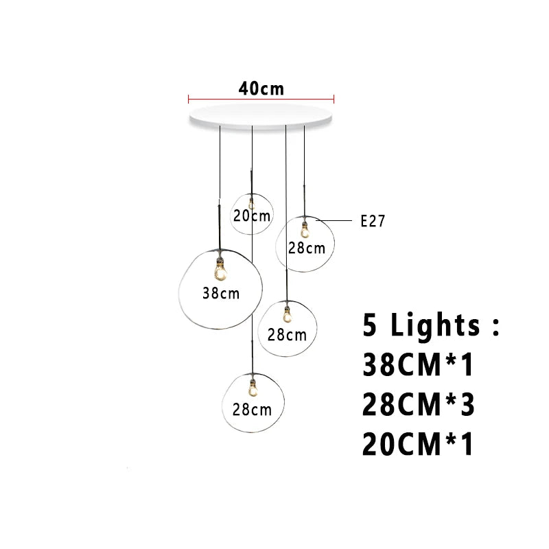 Nordic Lava Glass Multi-Color LED Cluster Pendant – Statement Chandelier