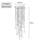 Crystal Ball Staircase Chandelier - Adjustable Cord Pendant Light Fixture