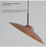 UFO Wood-Grain Dimmable LED Pendant Light