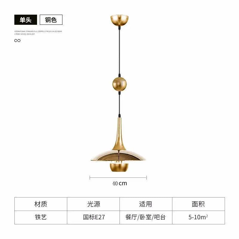 Modern Flying-Saucer Pulley Pendant Light