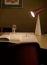 Modern Red Tube LED Table Lamp &mdash; Dimmable 3-Color Reading Light