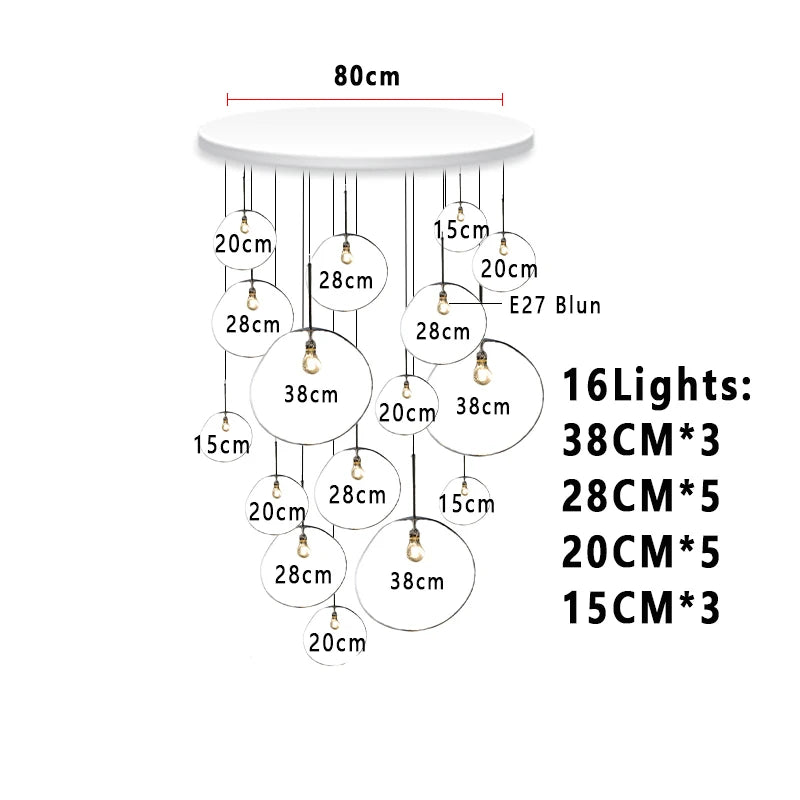 Nordic Lava Glass Multi-Color LED Cluster Pendant – Statement Chandelier