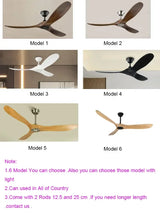 Large Wood Blades Ceiling Fan With Remote Control
