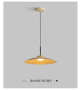 UFO Wood-Grain Dimmable LED Pendant Light