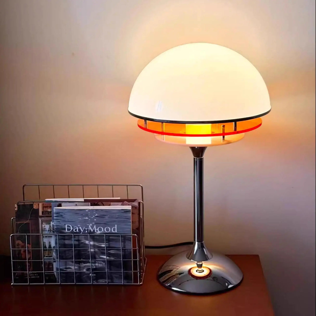 Vintage Sunset Bauhaus Table Lamp – Maillard Orange