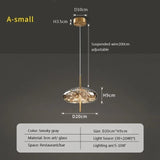 Modern Luxury Nordic Glass LED Pendant Light – Gold & Grey Chandelier for Dining Room