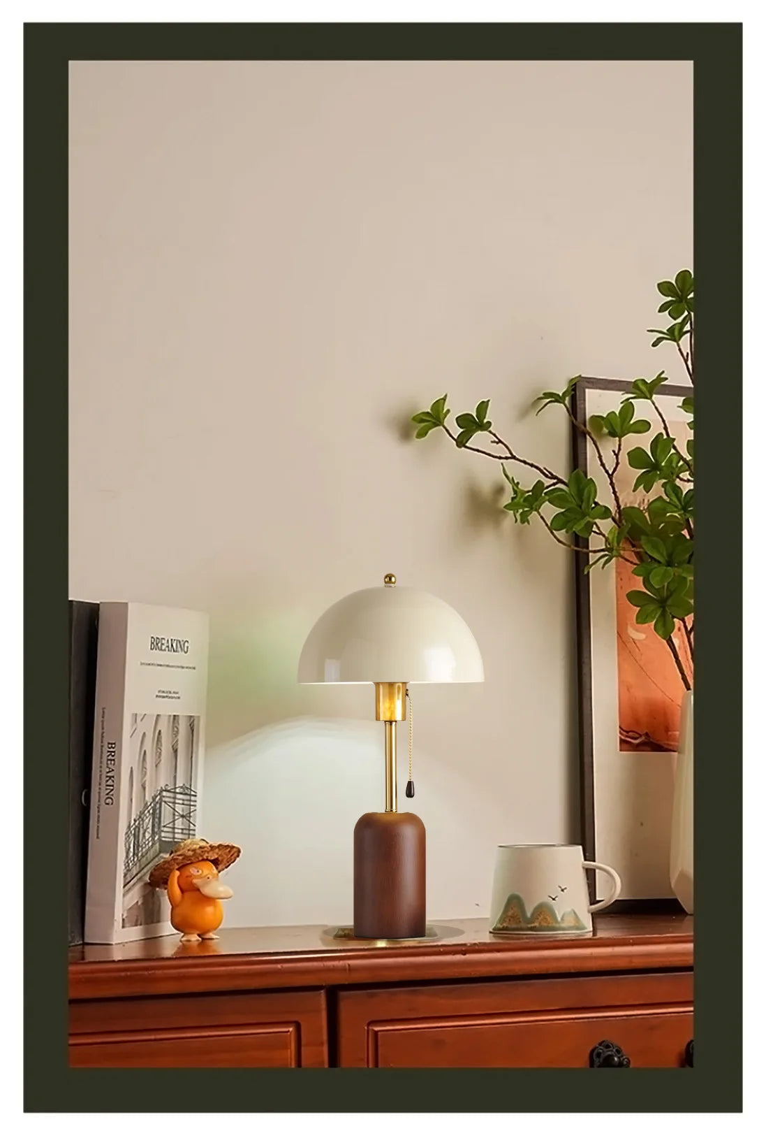 Retro Southeast Asian Solid Wood Table Lamp &mdash; Bedside Light