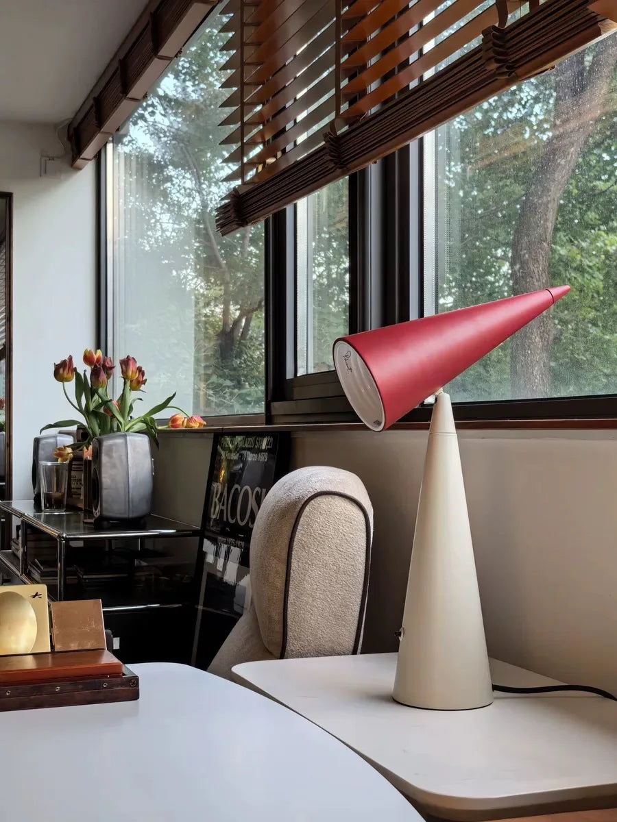 Modern Red Tube LED Table Lamp &mdash; Dimmable 3-Color Reading Light