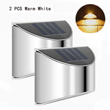Stainless Steel Solar Wall Lights 2-Pack IP65 Waterproof Fence and Courtyard Light