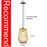 Handwoven Bamboo Pendant Light - Rattan Ceiling Lamp