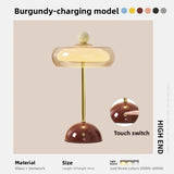 Retro Mushroom LED Table Lamp - Rechargeable Bedside Light