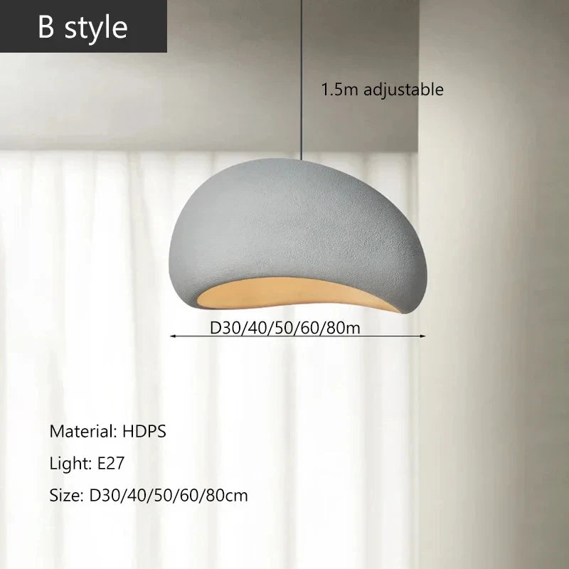 Nordic Wabi Sabi Ceiling Chandelier - Modern E27 LED Pendant Light