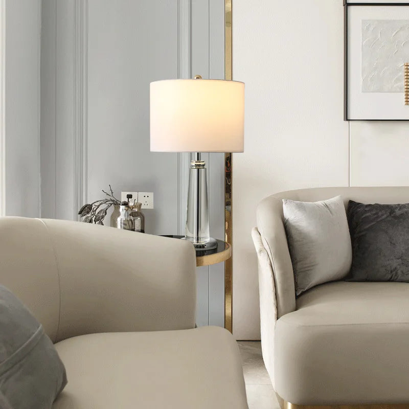 Japanese Retro Cylindrical Fabric Shade Floor Lamp