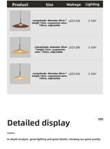 UFO Wood-Grain Dimmable LED Pendant Light
