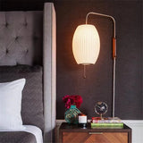 Wabi-Sabi Silk & Wood Wall Lamp – Japanese Style Sconce