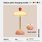 Retro Mushroom LED Table Lamp - Rechargeable Bedside Light