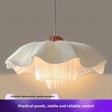 Nordic Petal French Chandelier – Hand-Knitted Cream Pendant Light