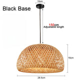 Handwoven Bamboo Pendant Light - Rattan Ceiling Lamp