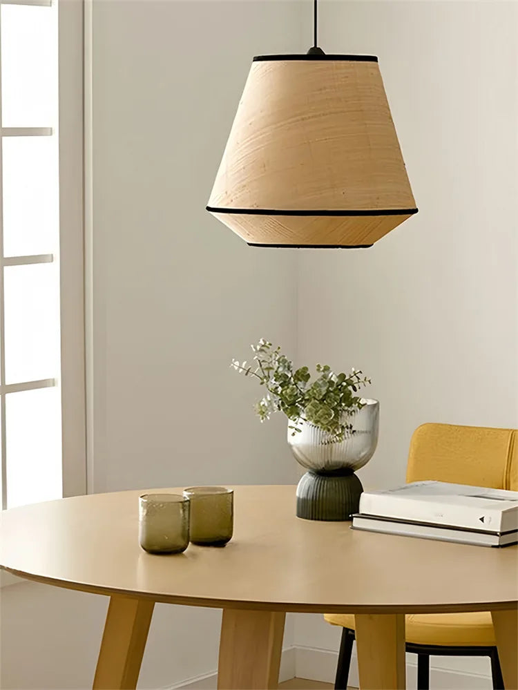 Wabi-Sabi Japanese Fabric Pendant Light - Bedroom & Restaurant