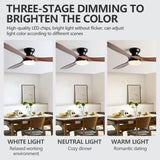 Low-Profile Wood Blade Ceiling Fan with LED Light &amp; Remote