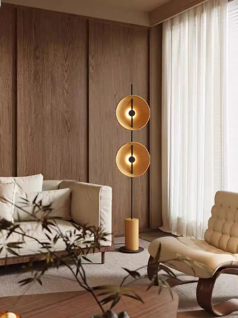 Mito Japanese Wabi-Sabi Solid Wood Adjustable Floor Lamp