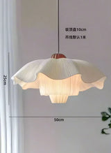 Nordic Petal French Chandelier – Hand-Knitted Cream Pendant Light